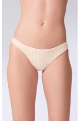 Calcinha Reta Miracle Midi Mesh Lurex Natural