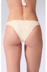 Calcinha Reta Miracle Midi Mesh Lurex Natural