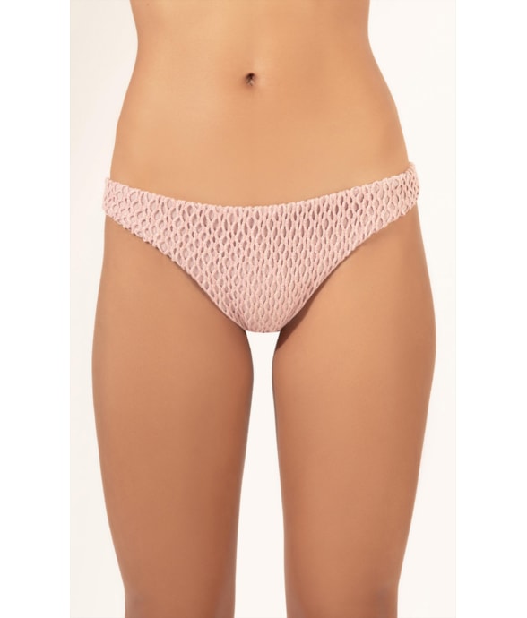 Calcinha Reta Miracle Midi Mesh Lurex Rosê