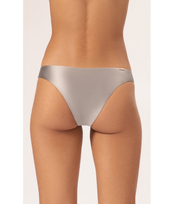 Calcinha Reta Miracle Midi Satin Skin Silver Gray