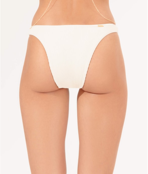 Calcinha Reta Miracle Viés Madras Off White
