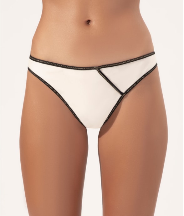 Calcinha Reta Recorte Breeze Off White