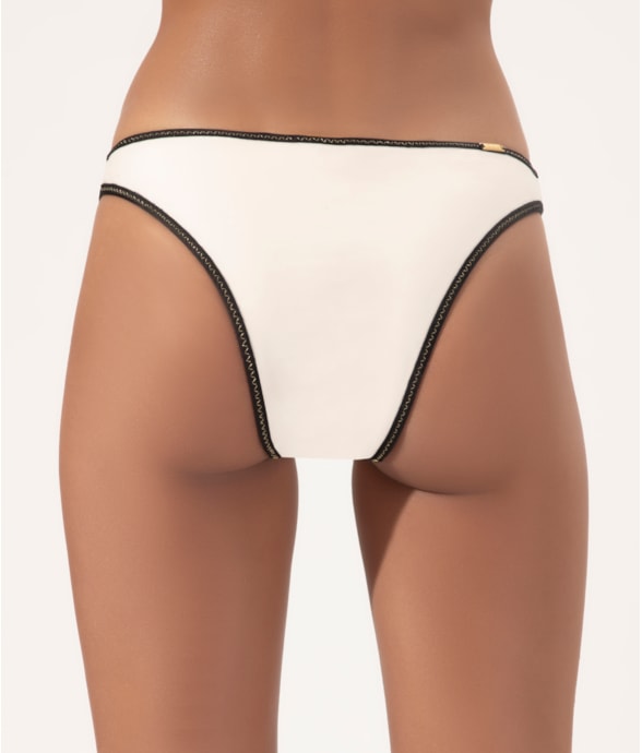 Calcinha Reta Recorte Breeze Off White
