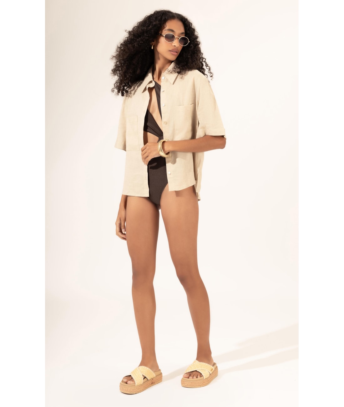 Camisa Bolsos Cambraia Fiji Natural