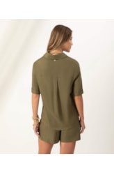 Camisa Bolsos Cambraia Fiji Verde Militar