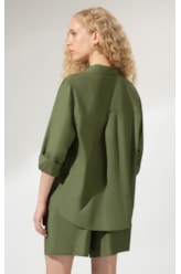 Camisa Box 7/8 Linho Blend Musgo