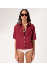 Camisa Cambraia Dark Wine