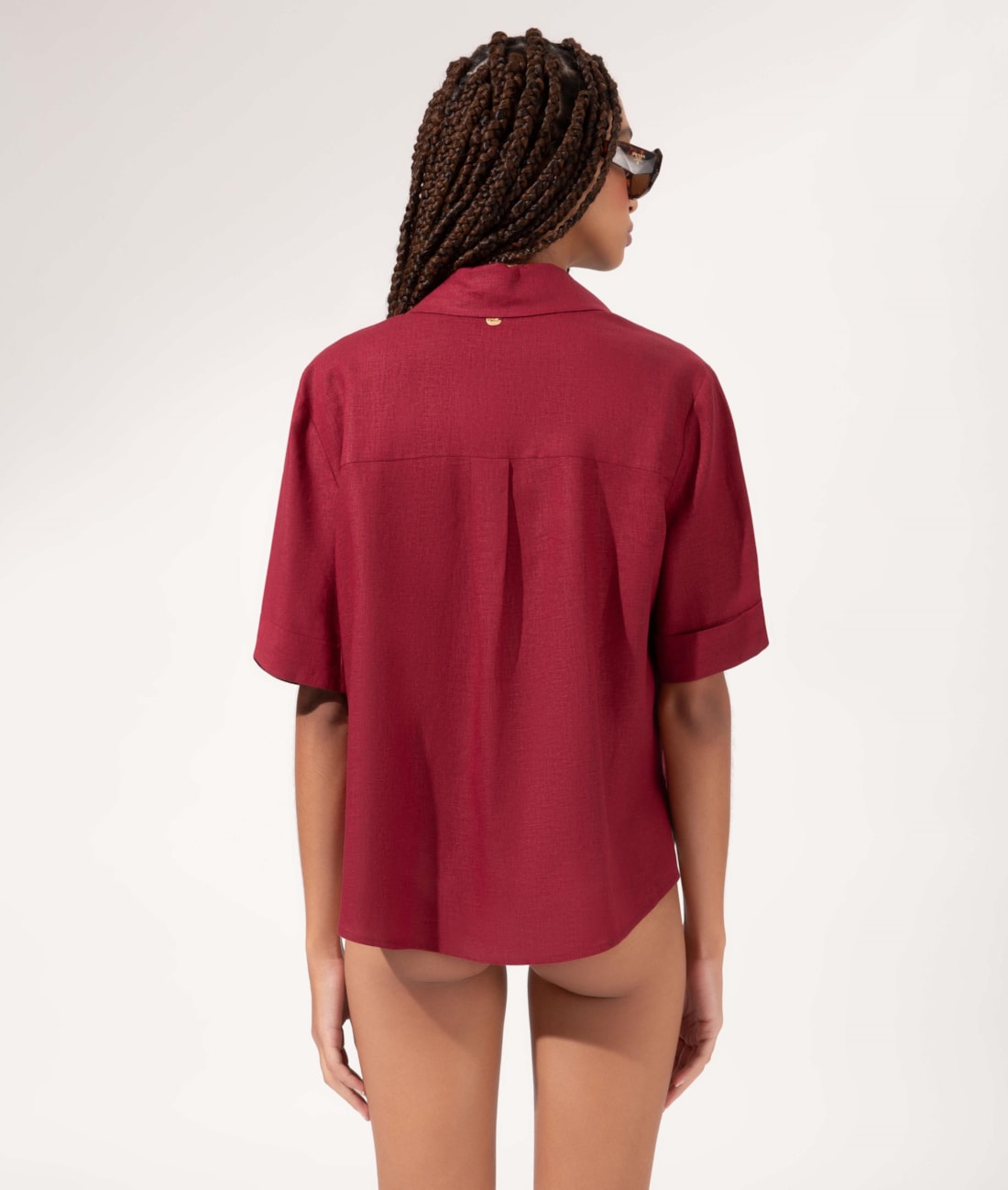 Camisa Cambraia Dark Wine