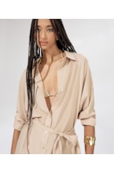 Camisa Cecilia Cambraia Light Areia