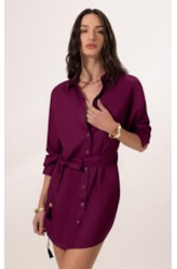 Camisa Cecilia Cambraia Light Vinho