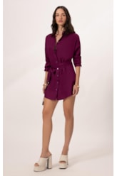 Camisa Cecilia Cambraia Light Vinho