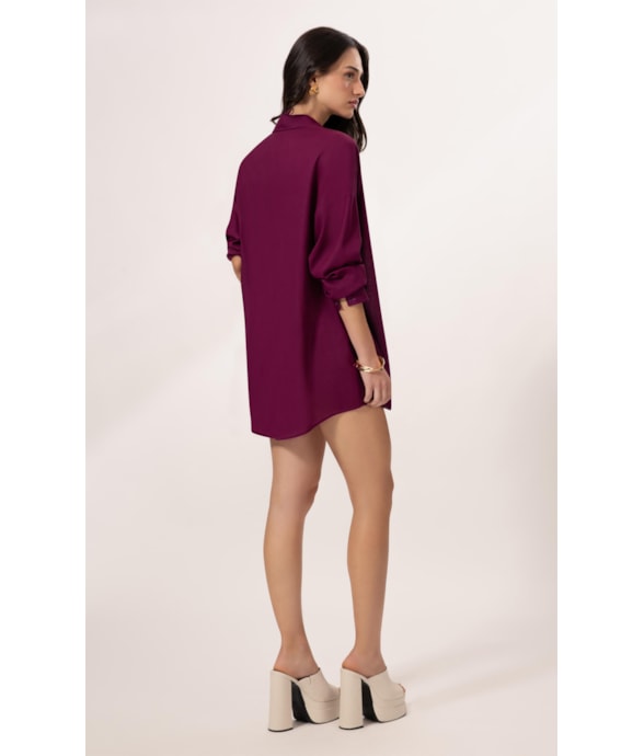 Camisa Cecilia Cambraia Light Vinho