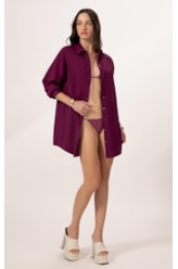 Camisa Cecilia Cambraia Light Vinho