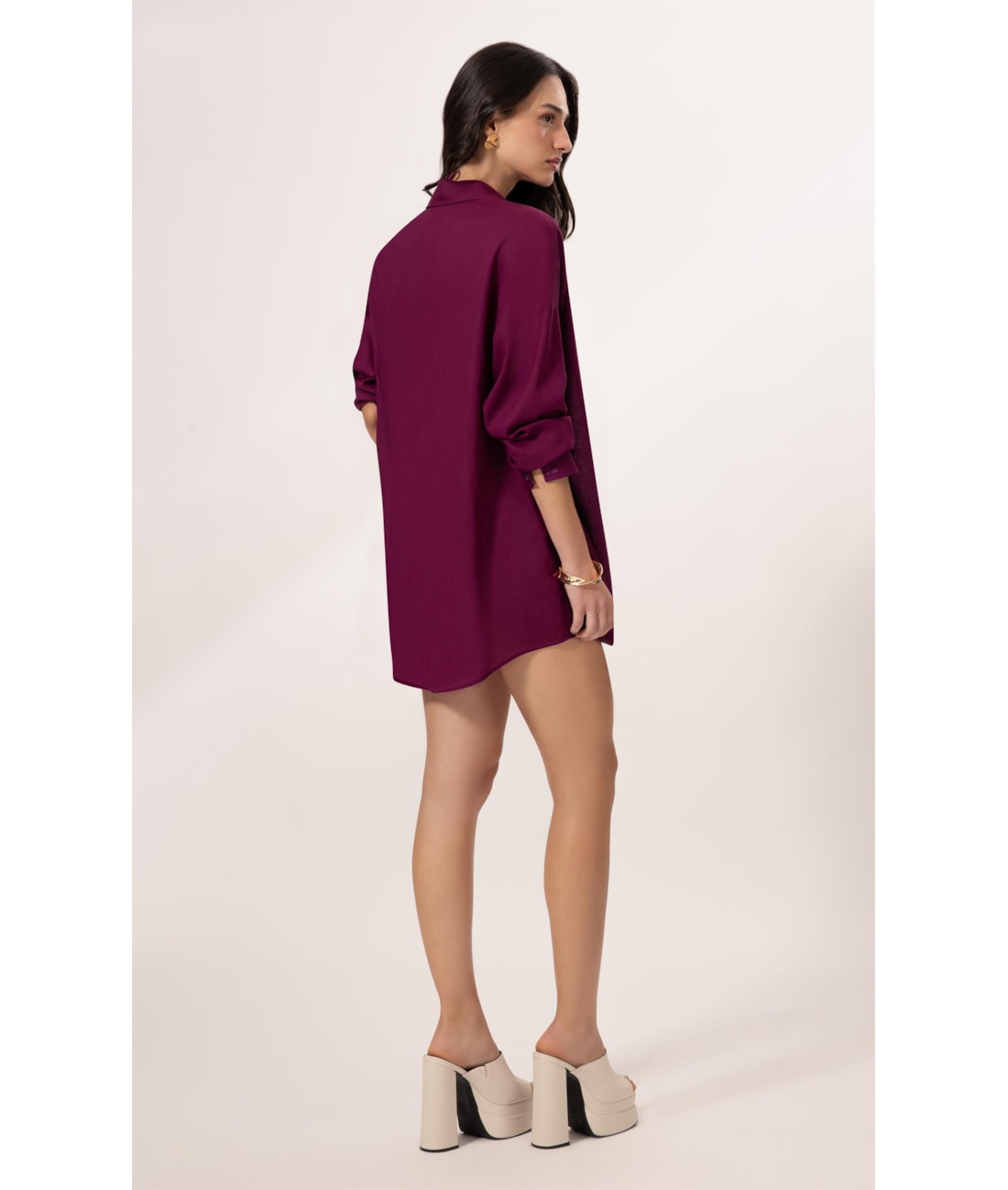 Camisa Cecilia Cambraia Light Vinho
