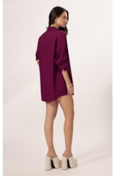 Camisa Cecilia Cambraia Light Vinho