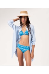 Camisa Cecilia Corais Cambraia Azul Claro