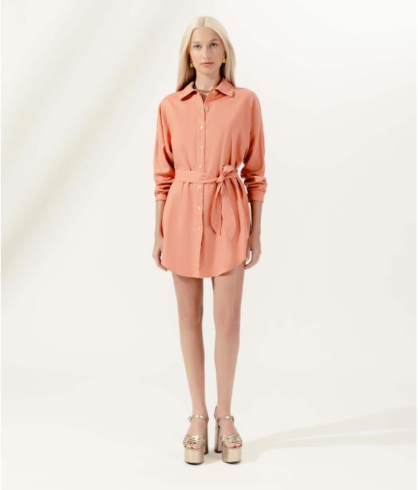 Camisa Cecilia Corais Cambraia Laranja