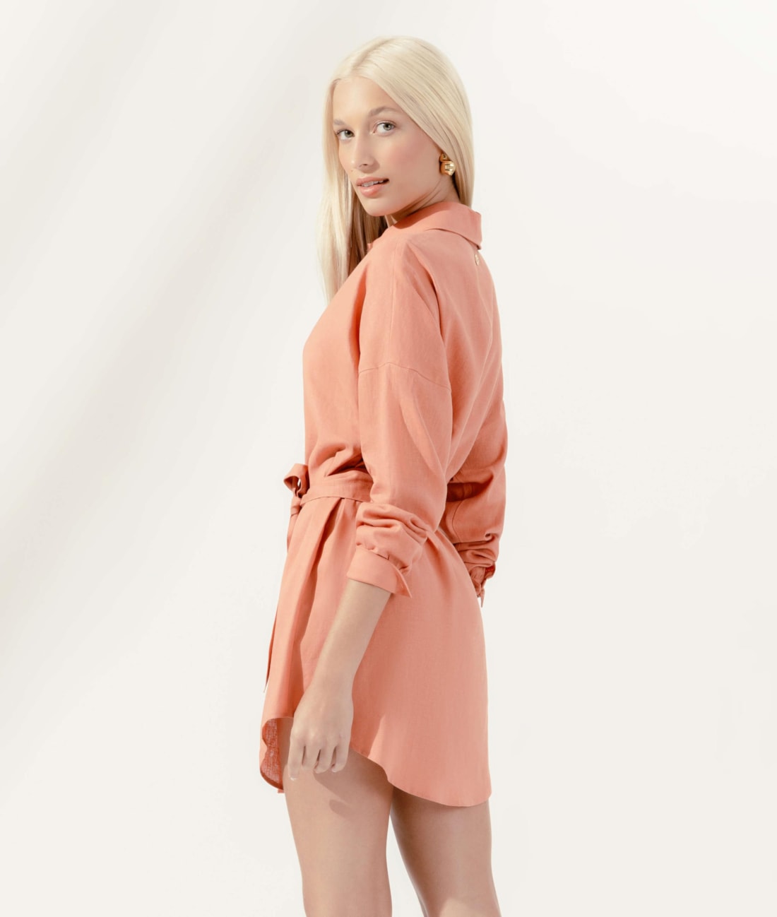 Camisa Cecilia Corais Cambraia Laranja