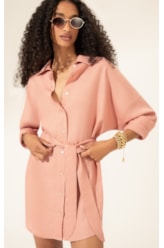 Camisa Cecilia Corais Cambraia Rosa Dusty