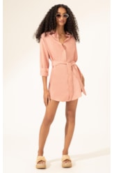 Camisa Cecilia Corais Cambraia Rosa Dusty