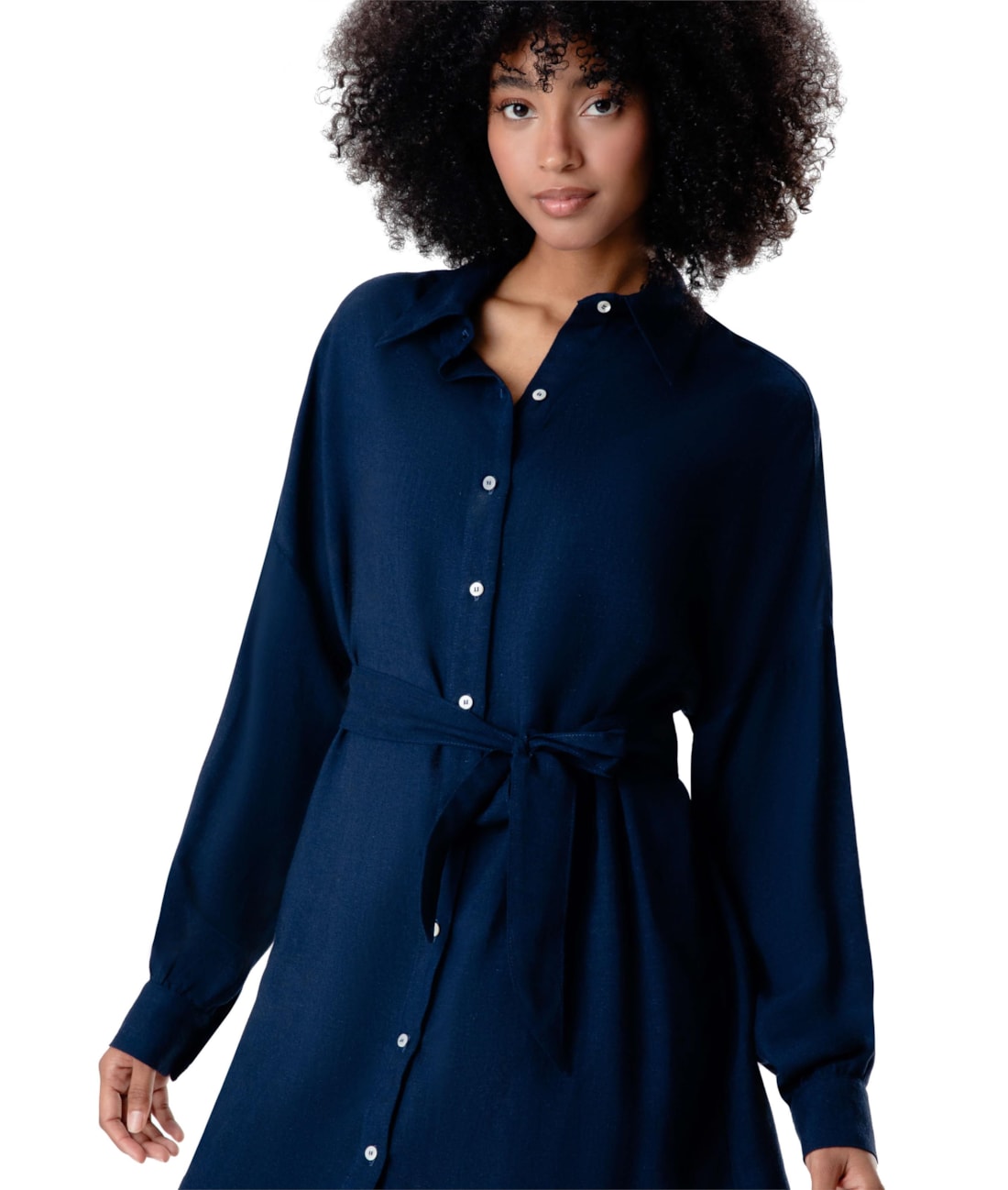 Camisa Cecilia Heavy Linho Marinho