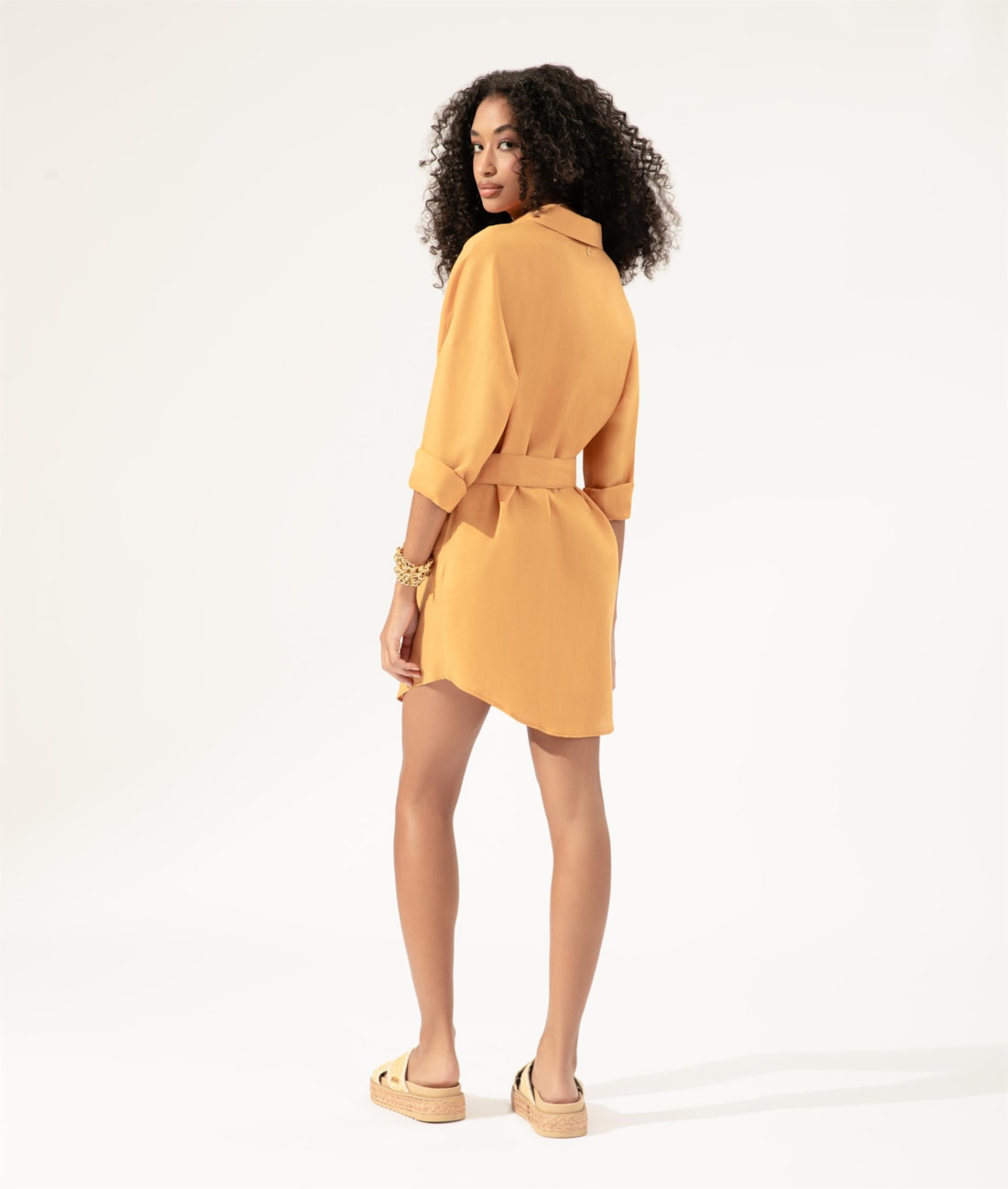 Camisa Cecilia Linho Blend Caramelo