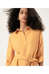 Camisa Cecilia Linho Blend Caramelo