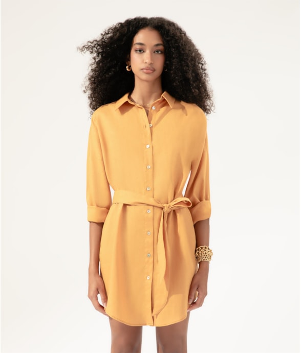 Camisa Cecilia Linho Blend Caramelo