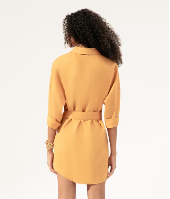 Camisa Cecilia Linho Blend Caramelo