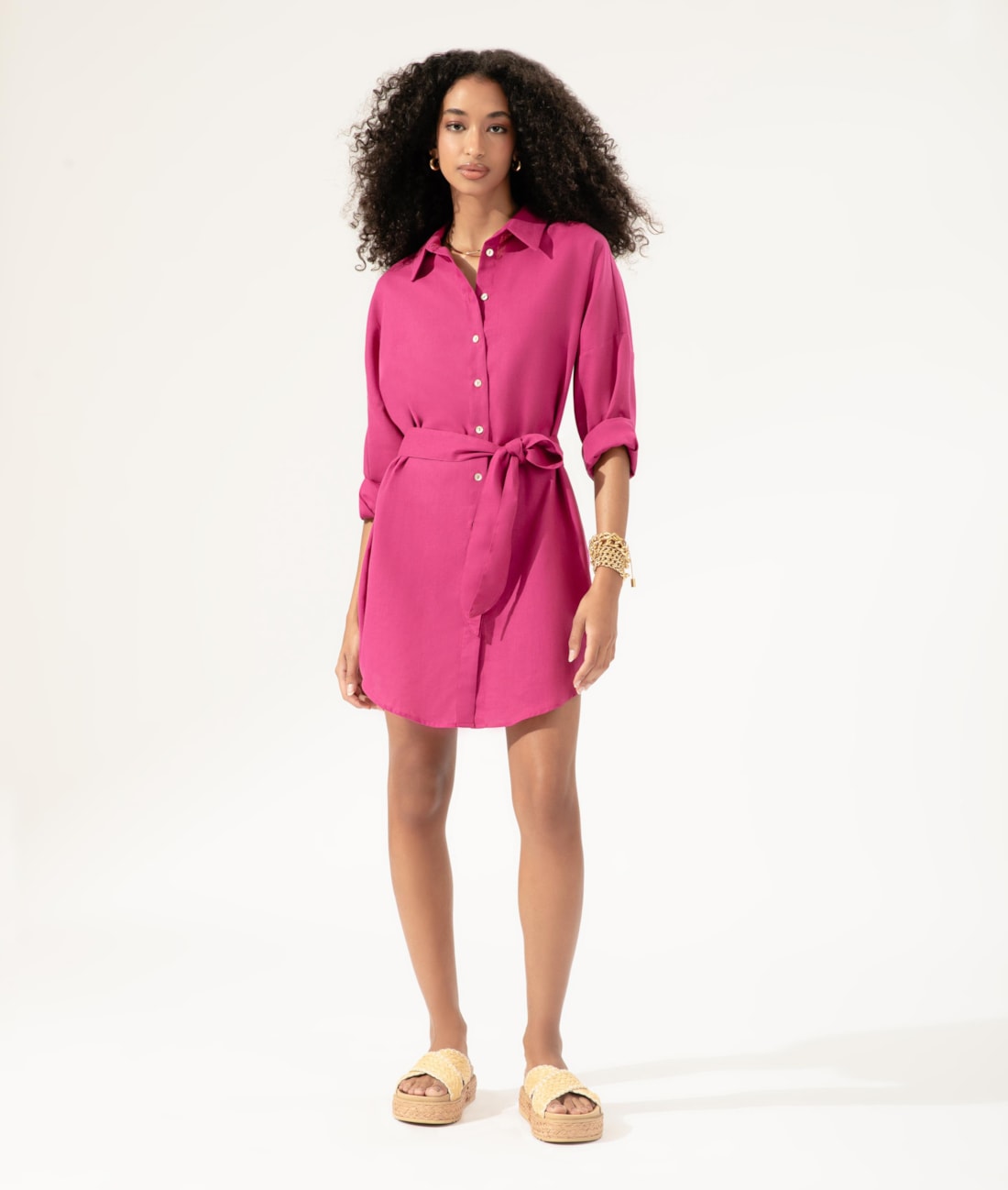 Camisa Cecilia Linho Blend Magenta