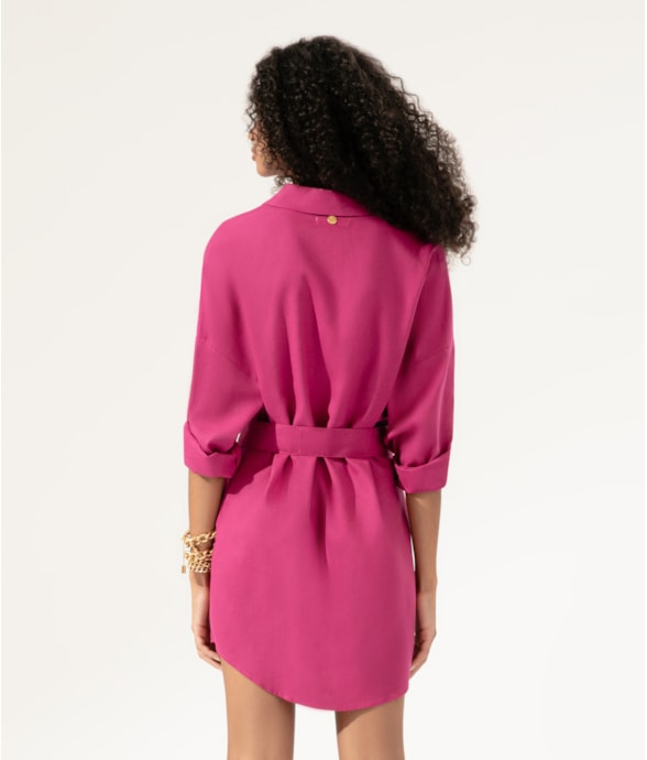 Camisa Cecilia Linho Blend Magenta