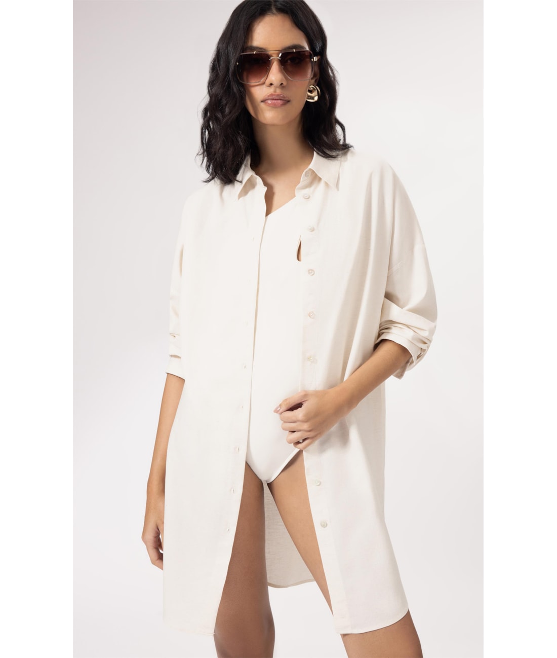 Camisa Cecilia Linho Blend Natural