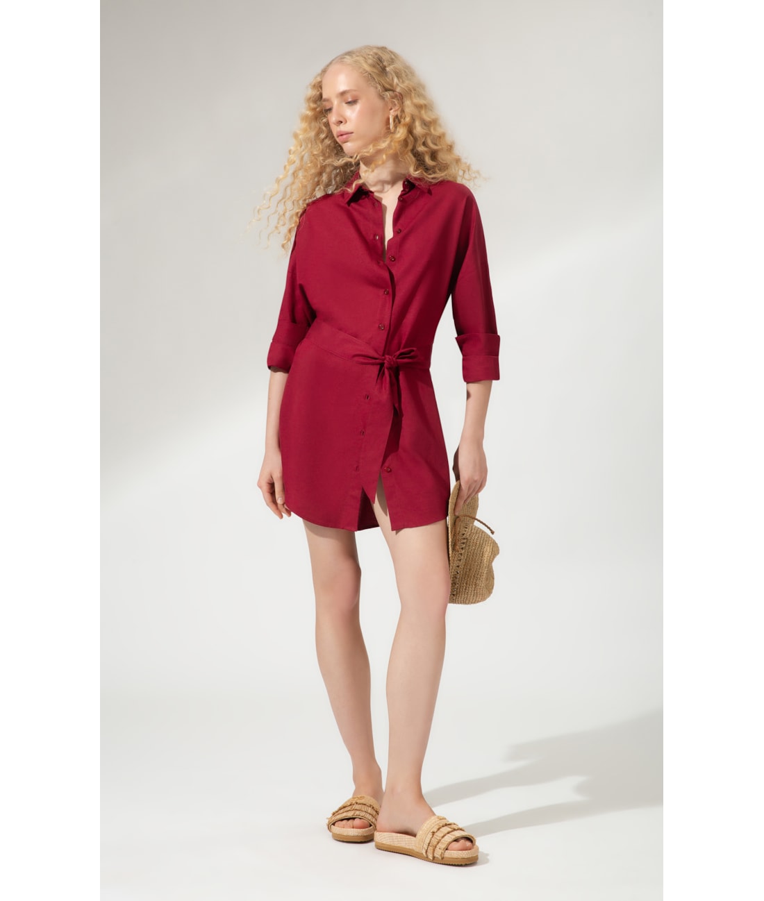 Camisa Cecilia Linho Blend Vinho
