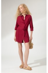 Camisa Cecilia Linho Blend Vinho