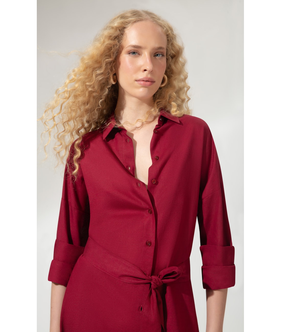 Camisa Cecilia Linho Blend Vinho