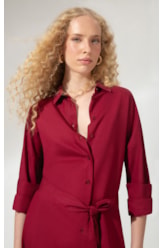 Camisa Cecilia Linho Blend Vinho