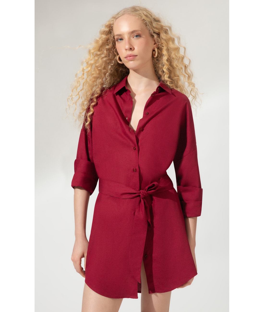 Camisa Cecilia Linho Blend Vinho
