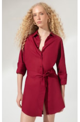 Camisa Cecilia Linho Blend Vinho