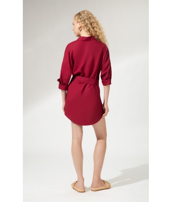 Camisa Cecilia Linho Blend Vinho