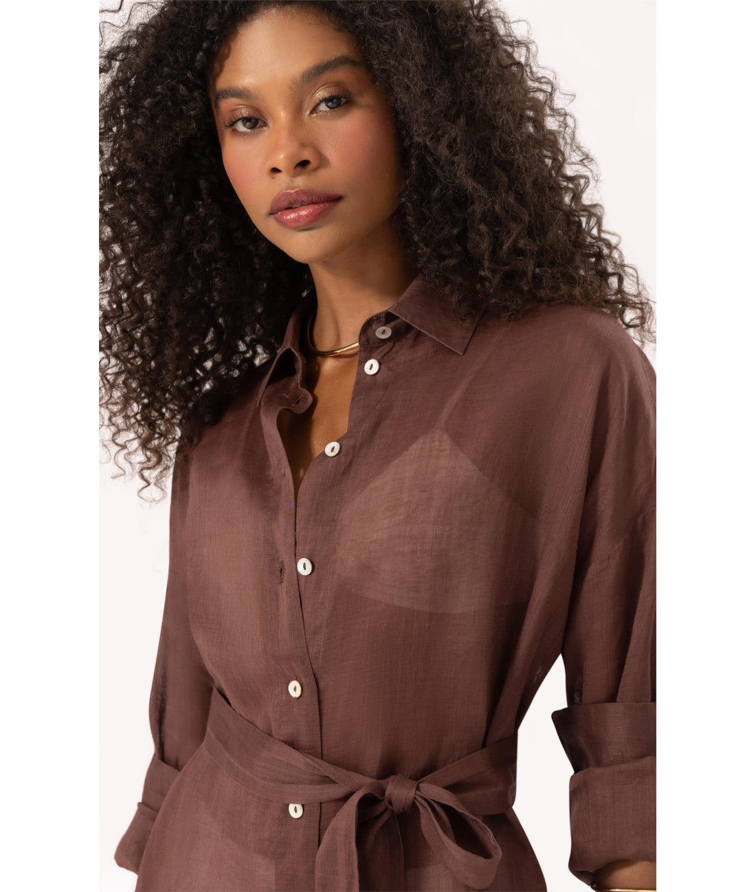 Camisa Cecilia Rami Marrom