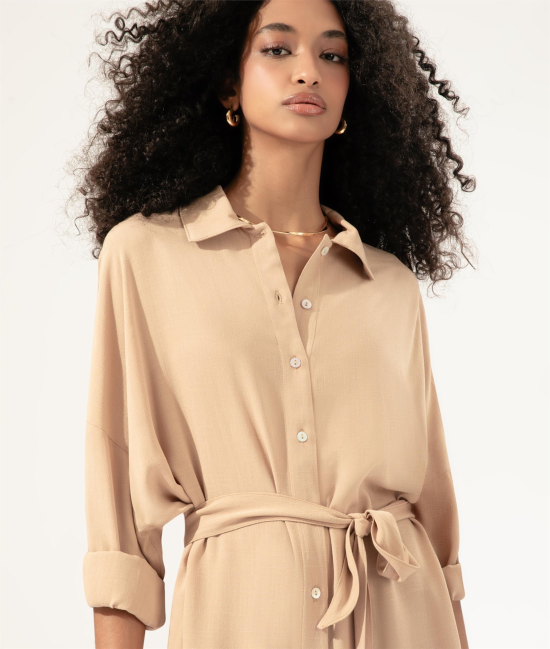 Camisa Cecilia Slub Texture Natural