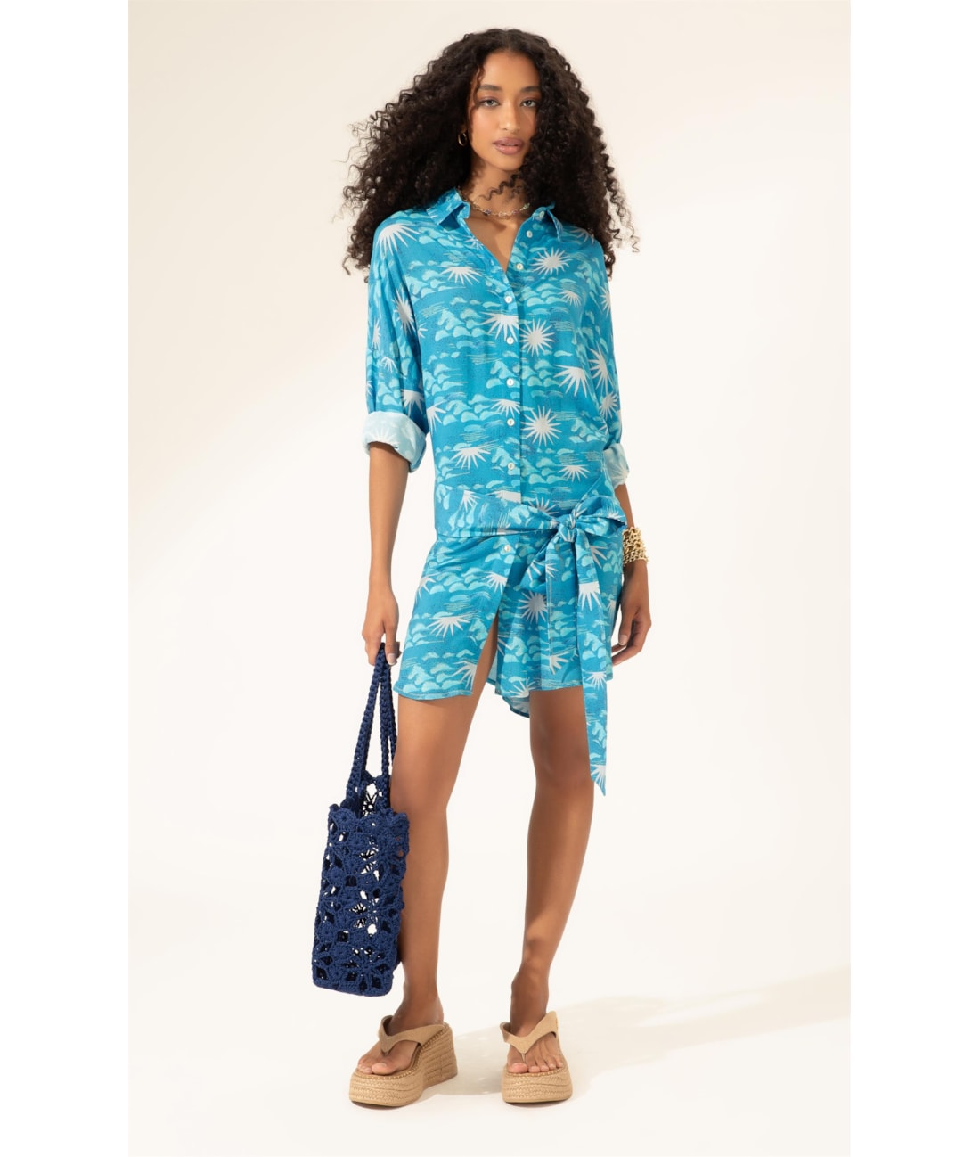 Camisa Chemise La Mer Azul Claro