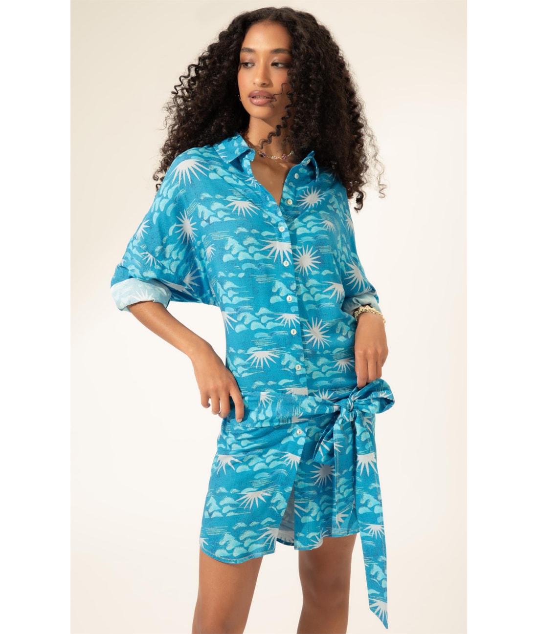 Camisa Chemise La Mer Azul Claro