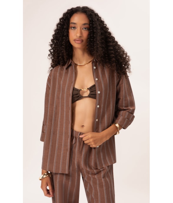 Camisa Classic Linho Marais Marrom