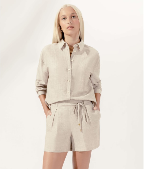 Camisa Cotton Linen Natural