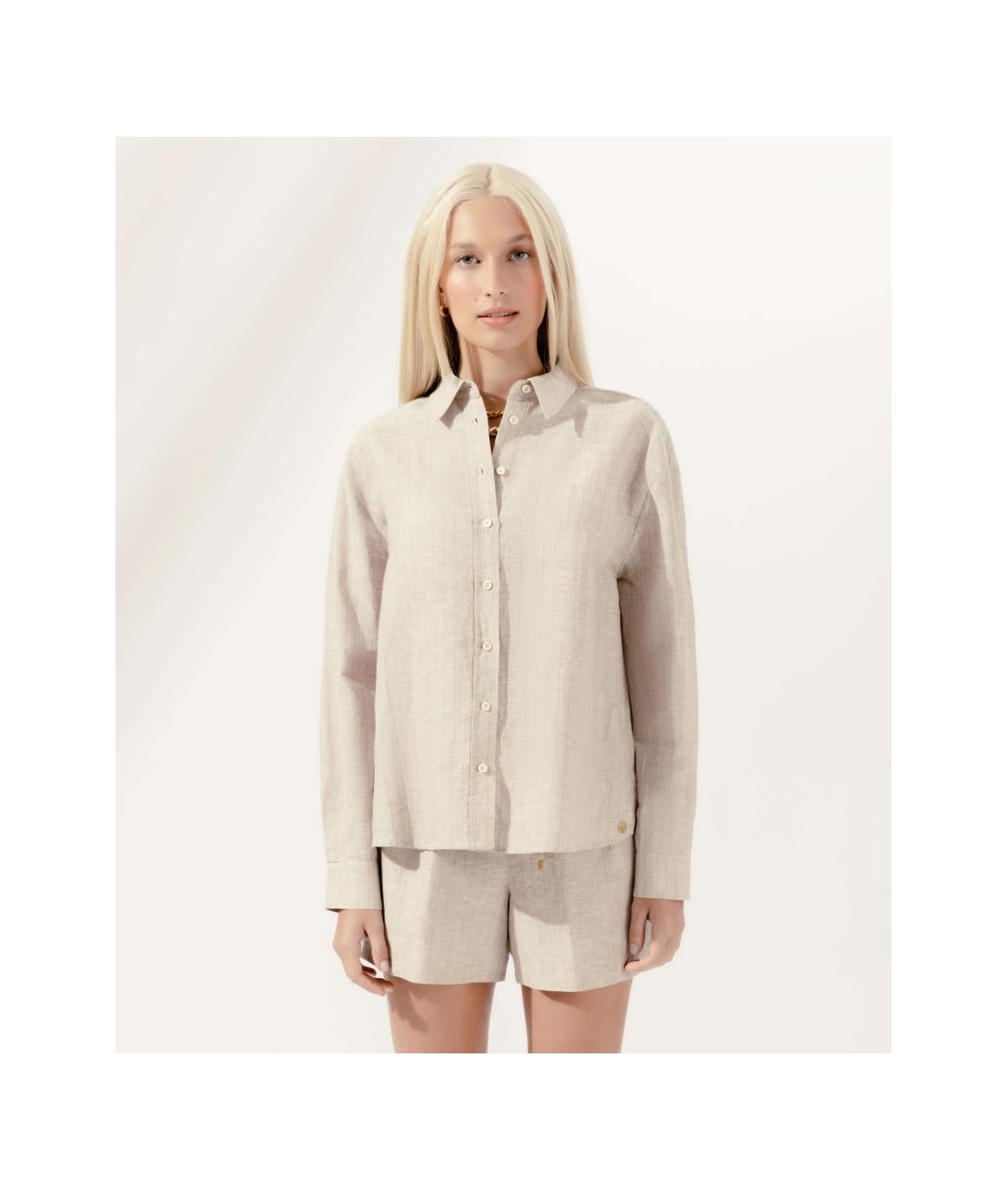 Camisa Cotton Linen Natural