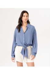 Camisa Crepe Indiano Azul Claro