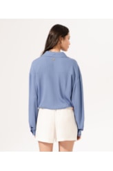 Camisa Crepe Indiano Azul Claro