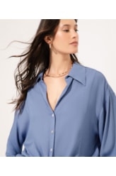 Camisa Crepe Indiano Azul Claro