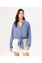 Camisa Crepe Indiano Azul Claro